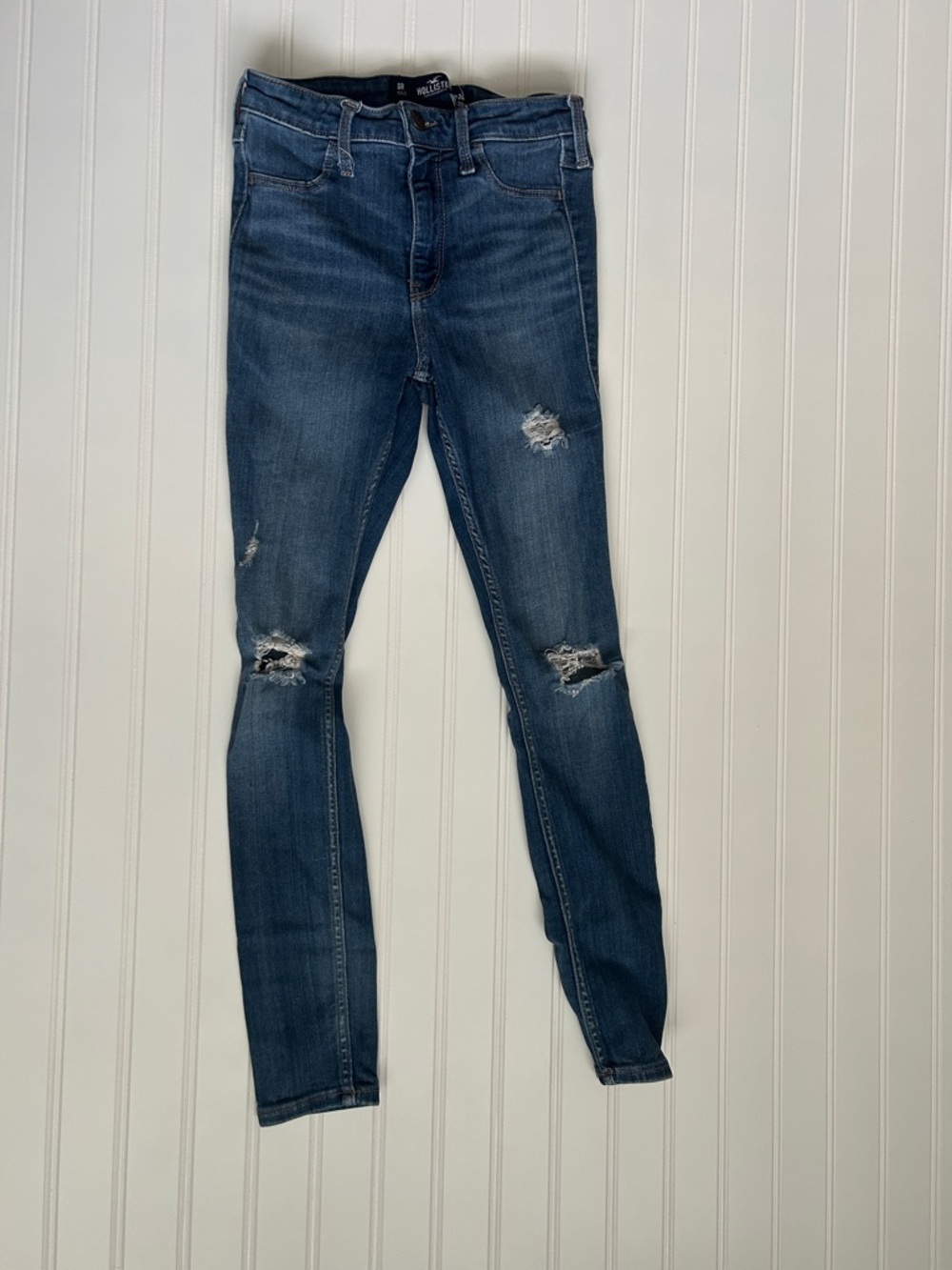 Hollister Dark Blue Distressed Skinny Jeans